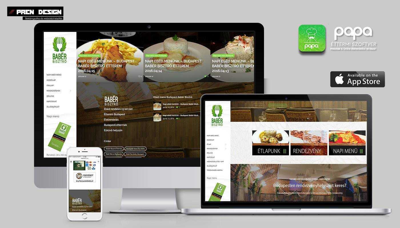 Étterem weboldal készítés