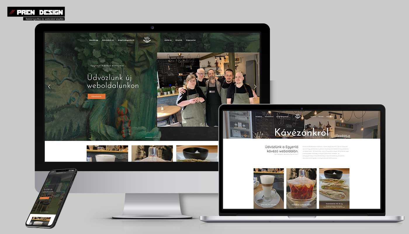 Egyszerű weboldal készítés Kávézó számára